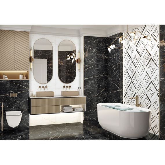 Плитка керамическая Delacora Богема Белый WT15BHM00R белая 24,6×74 см, изображение 2