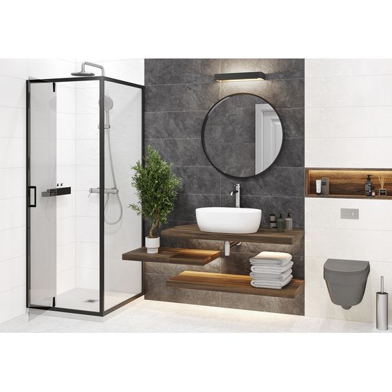 Плитка керамическая Delacora Графито Белый WT15GRF00R белая 24,6×74 см, изображение 2