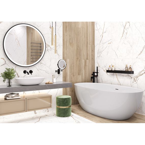 Керамогранит Alma Ceramica Рок Лайн GFU60120RKL07R светло-серый 60×120 см, изображение 3