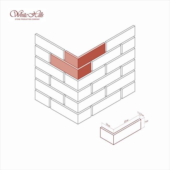 Декоративный кирпич White Hills Кельн Брик 320-70, углы, изображение 2
